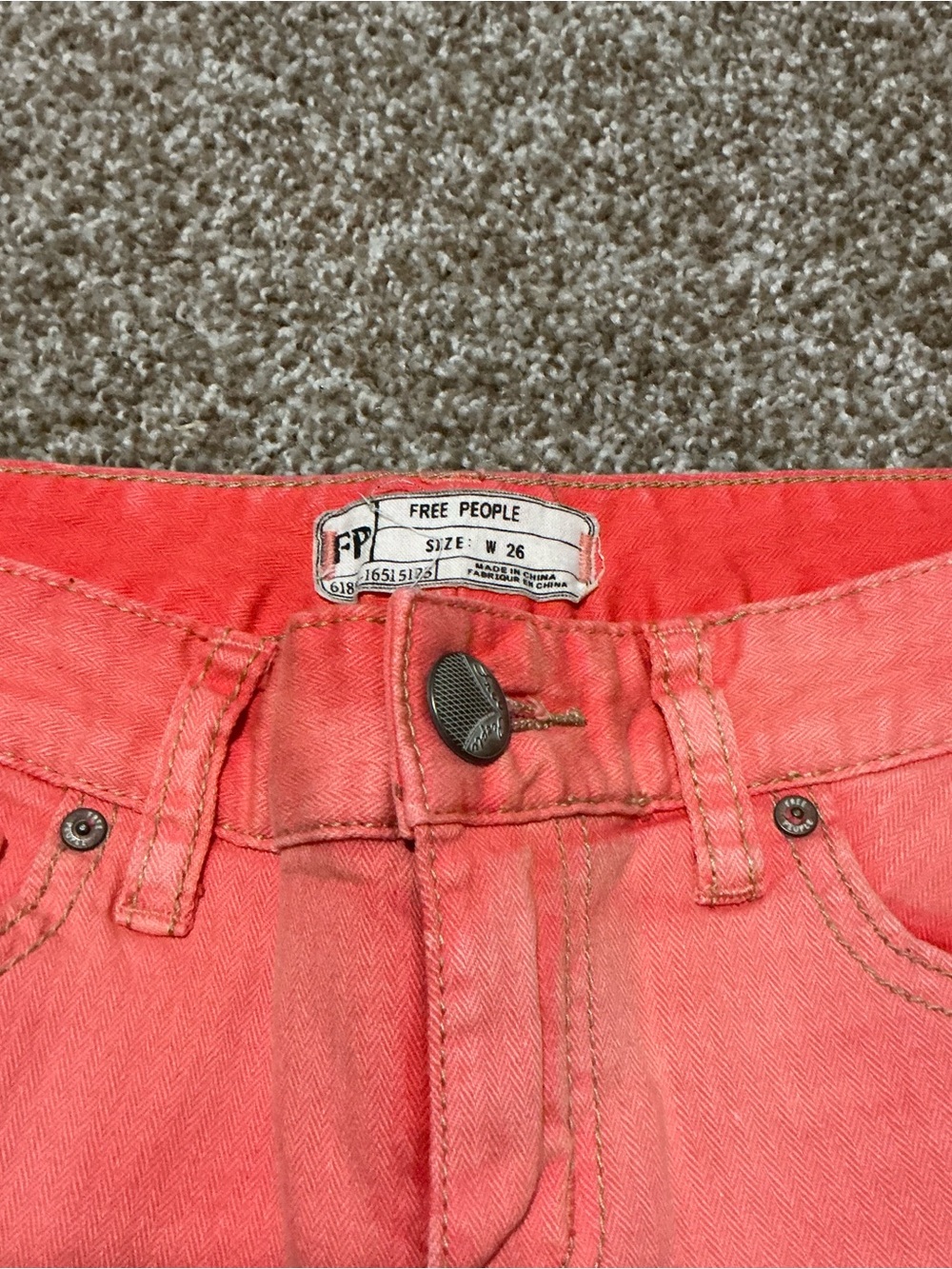 Free People High-Rise Jeans in salmon